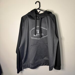 Kings camo two tone gray and black pullover hoodie hunt outdoor deer men size XL